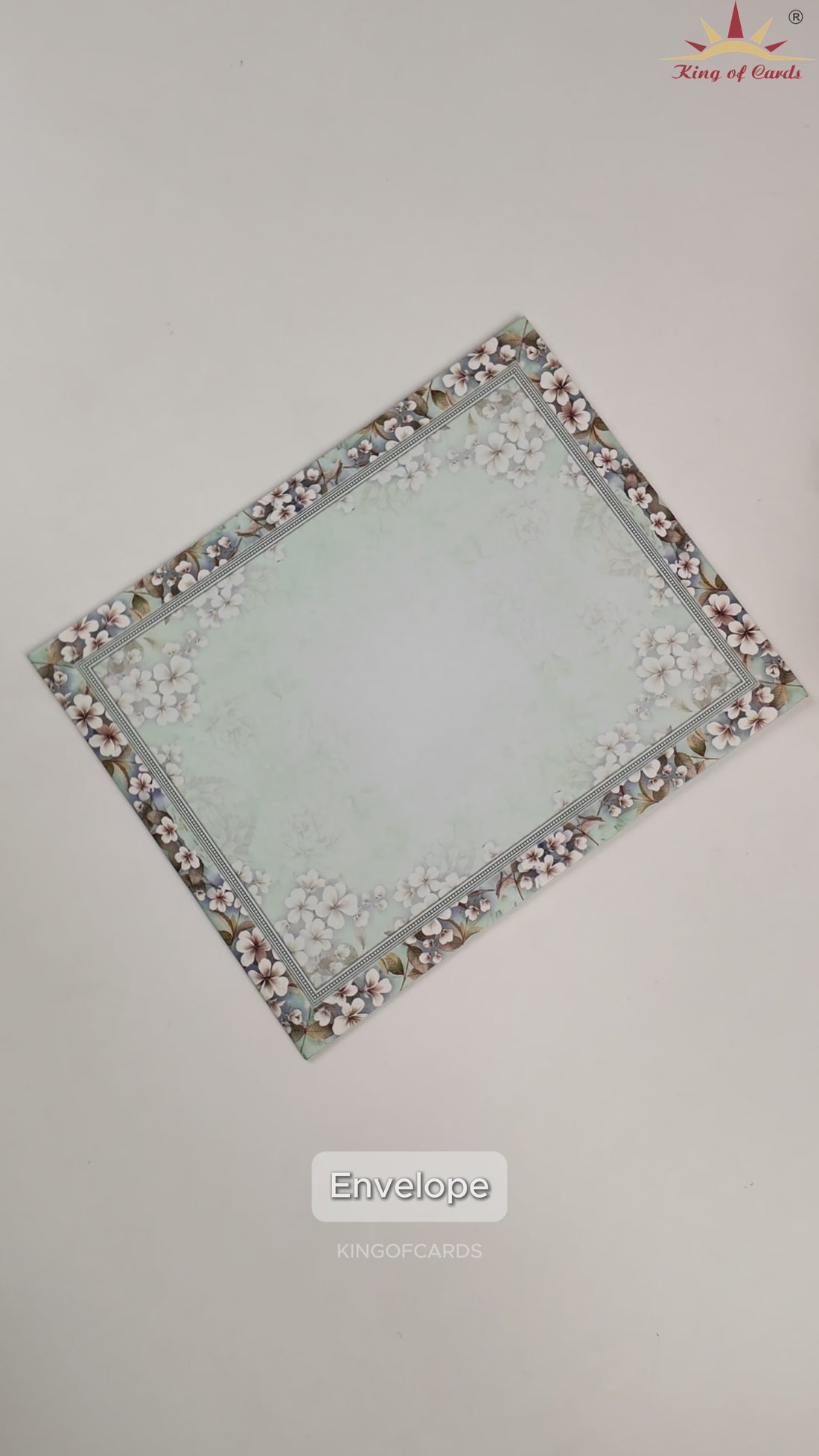 Blue White Floral Door-Style Wedding Card - KNKJ1115