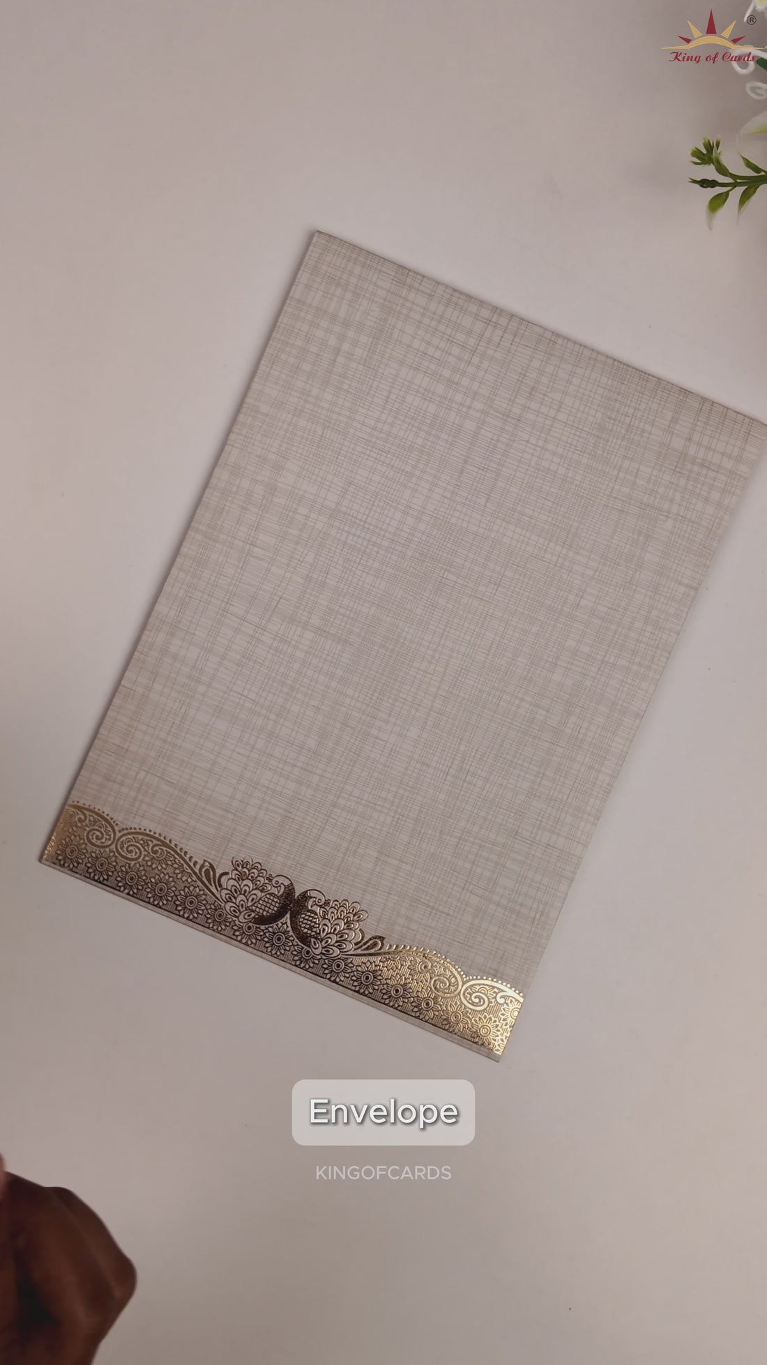 Grey Metallic Ganesha Wedding Card - KNCP25GG