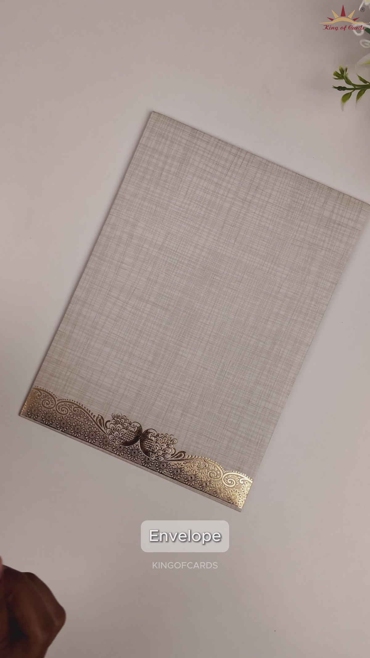 Grey Metallic Ganesha Wedding Card - KNCP25GG