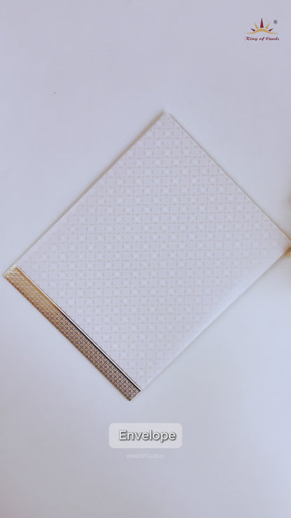 White Laser Cut Ganesha Invitation Card - KNJS2070