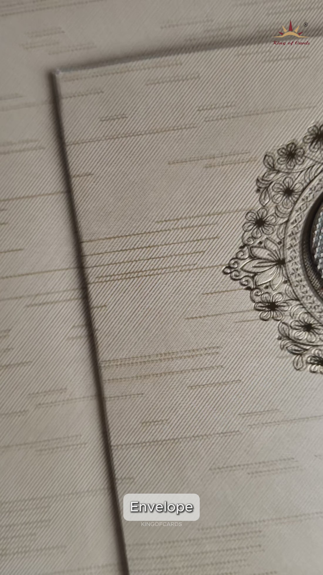 Beige Shiny Ganesha Wedding Card-KNKR039C