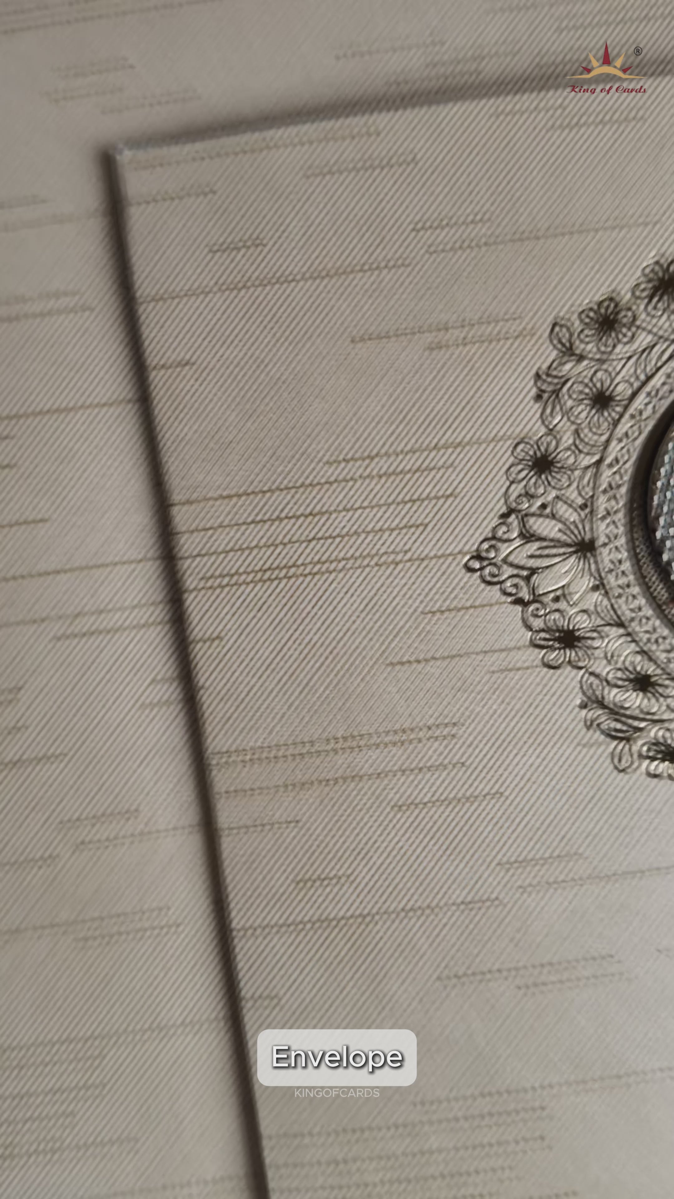 Beige Shiny Ganesha Wedding Card-KNKR039C