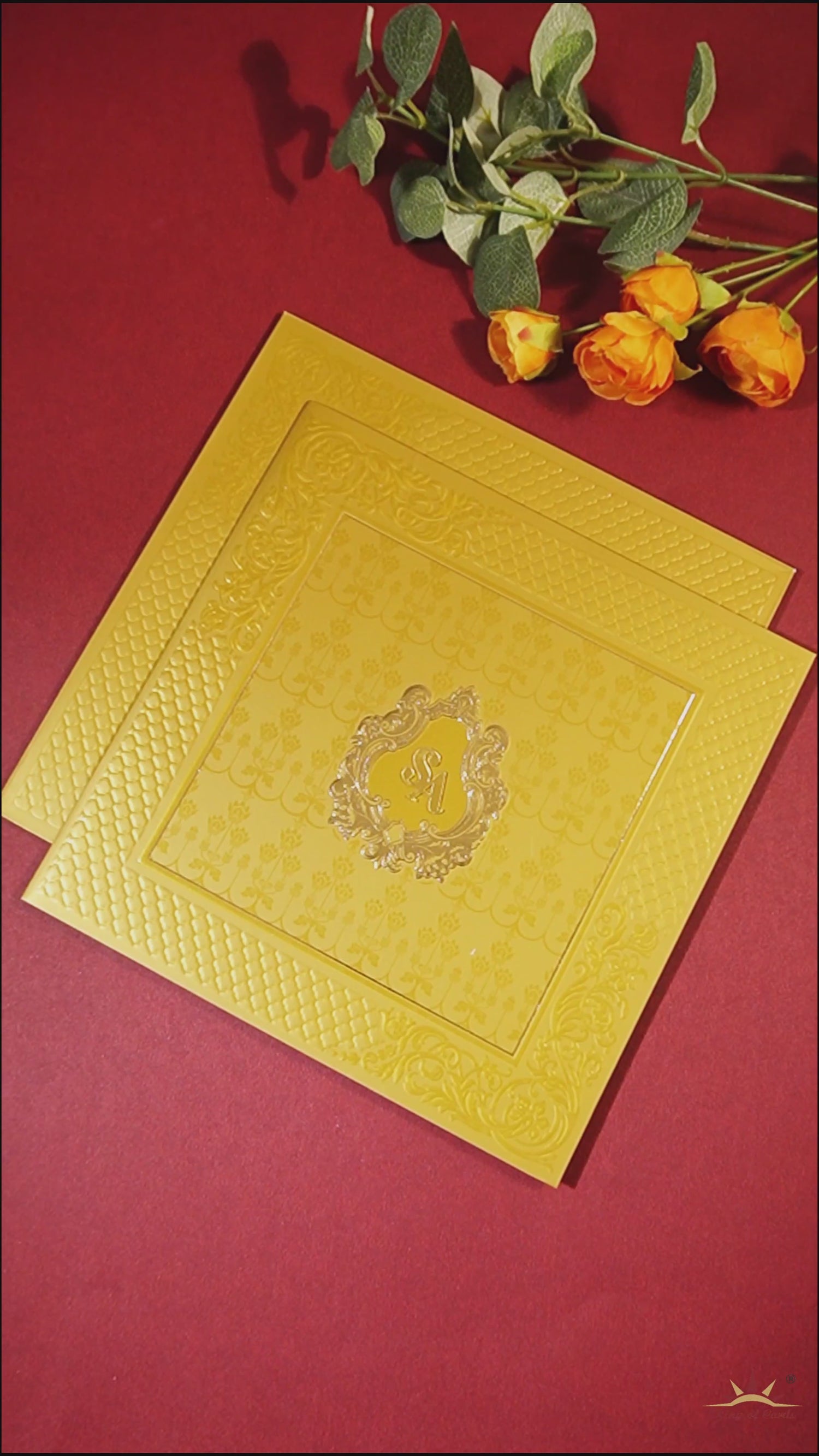 Golden Pattern Marriage Card-KPR09090