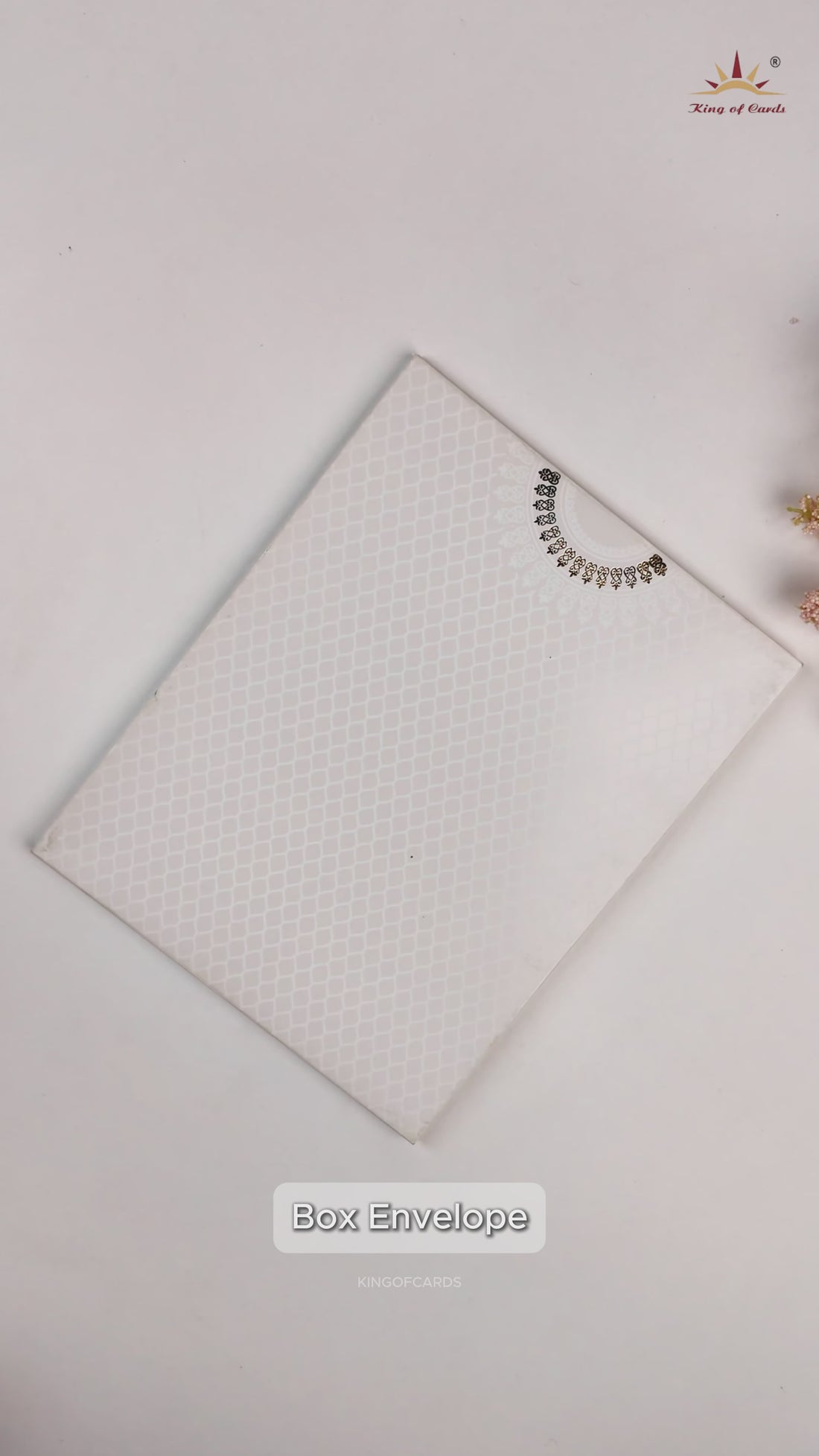 White Embossed Invitation Card-KNK4103W