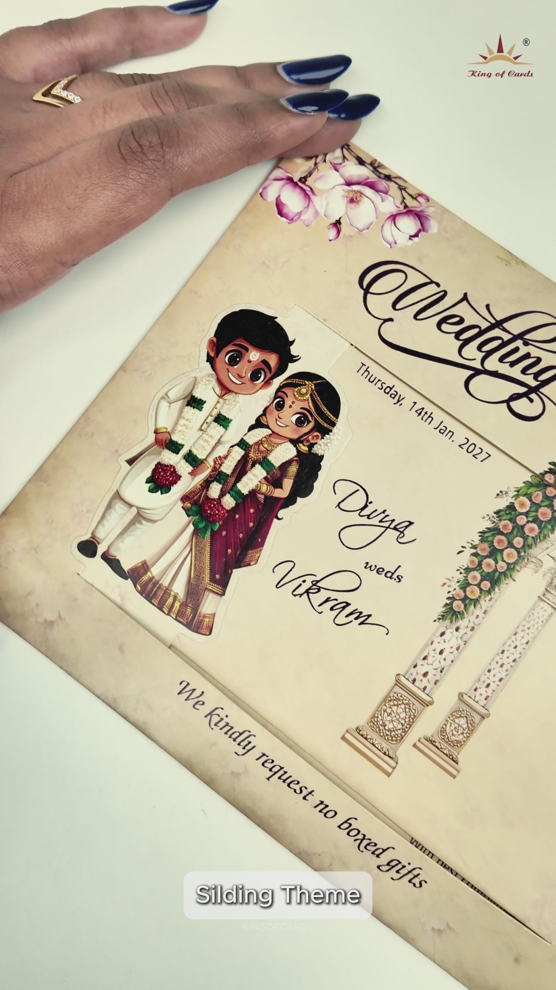 Cream Bride groom Wedding Card-KNKRL122