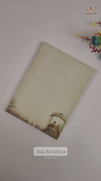 Cream Bride Groom Padded Wedding Card - KAA05660