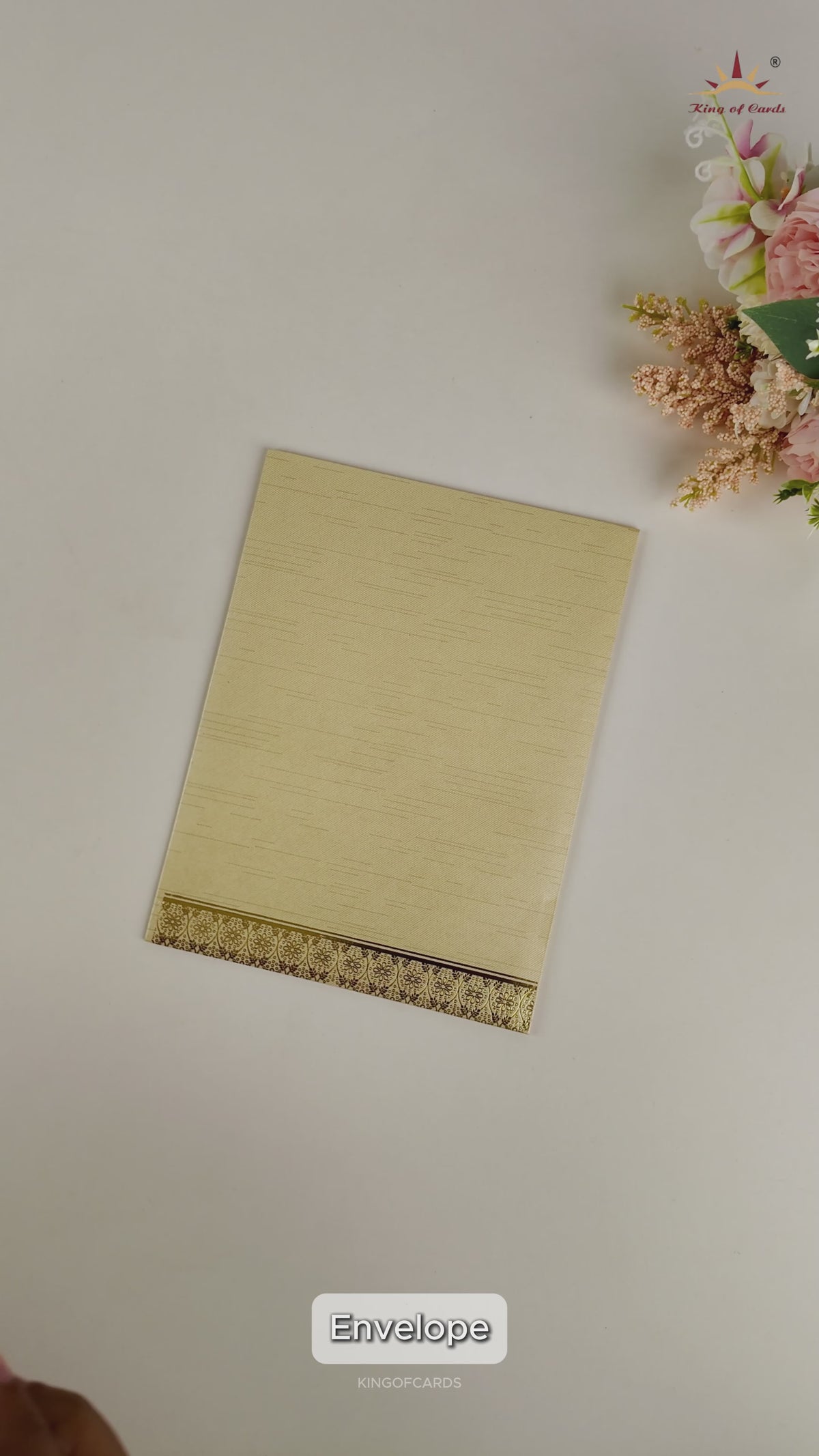 Cream Ganesha Wedding Card-KNRM8706C