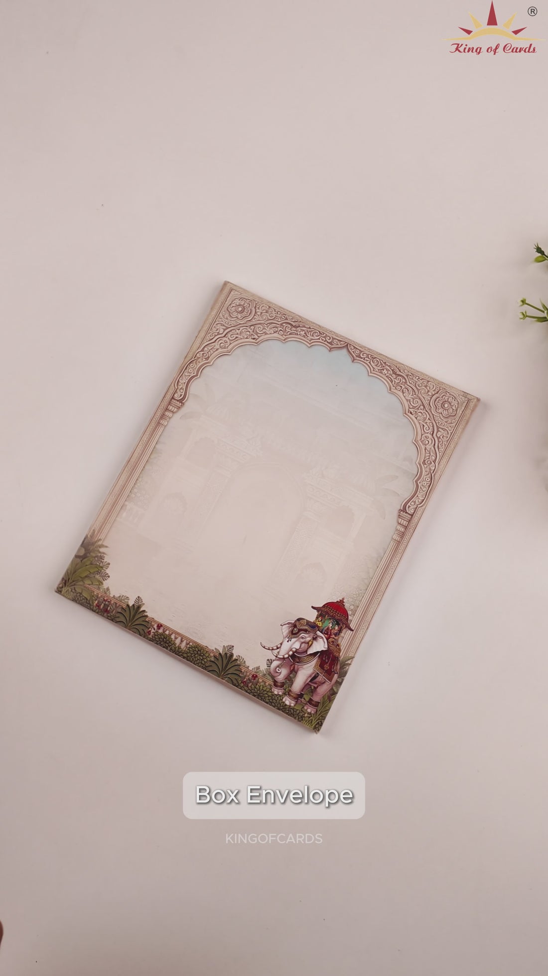 Grey Royal Palace Baraat Padded Wedding Card - KAA05540