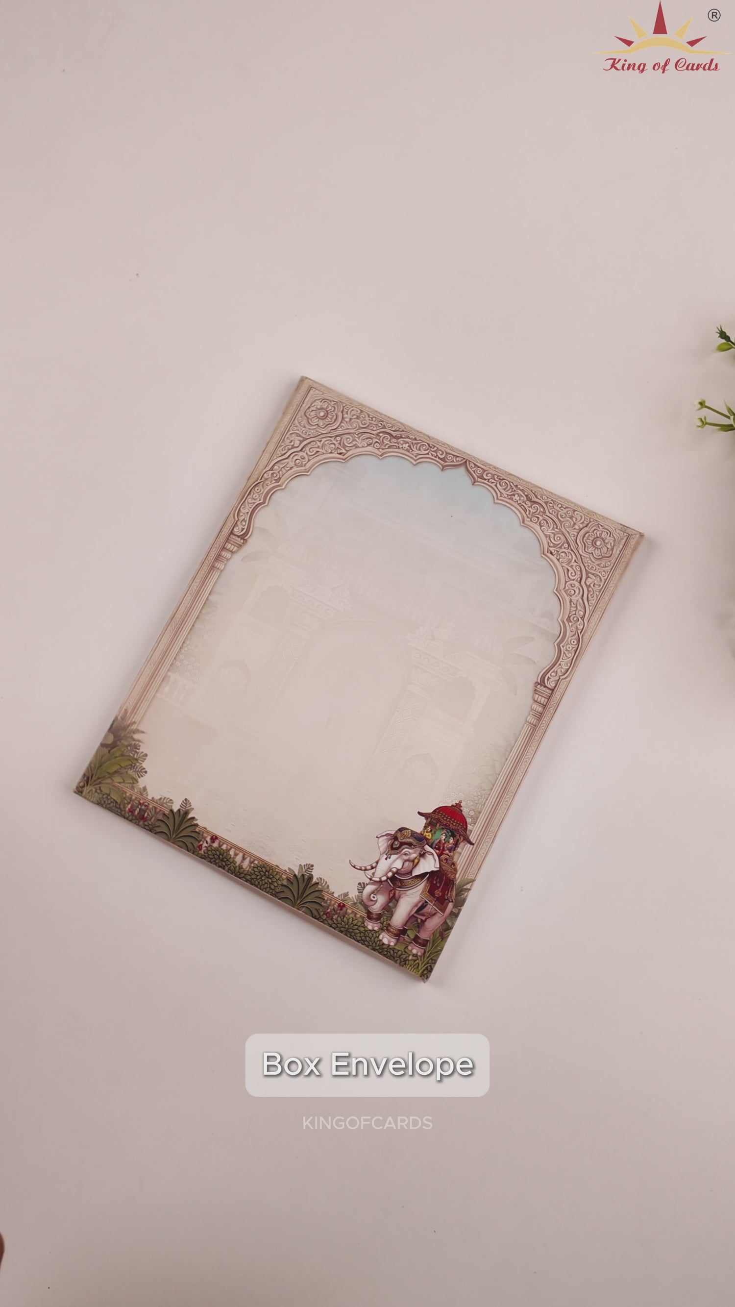Grey Royal Palace Baraat Padded Wedding Card - KAA05540