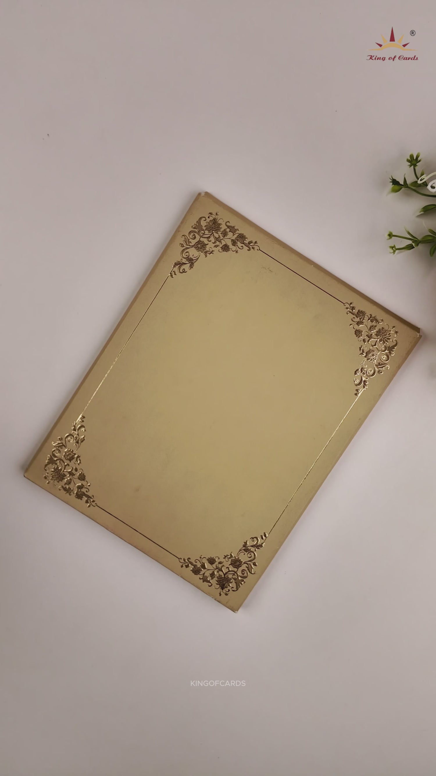 Sandal Padded Floral Wedding Invitation Card - KAA06410
