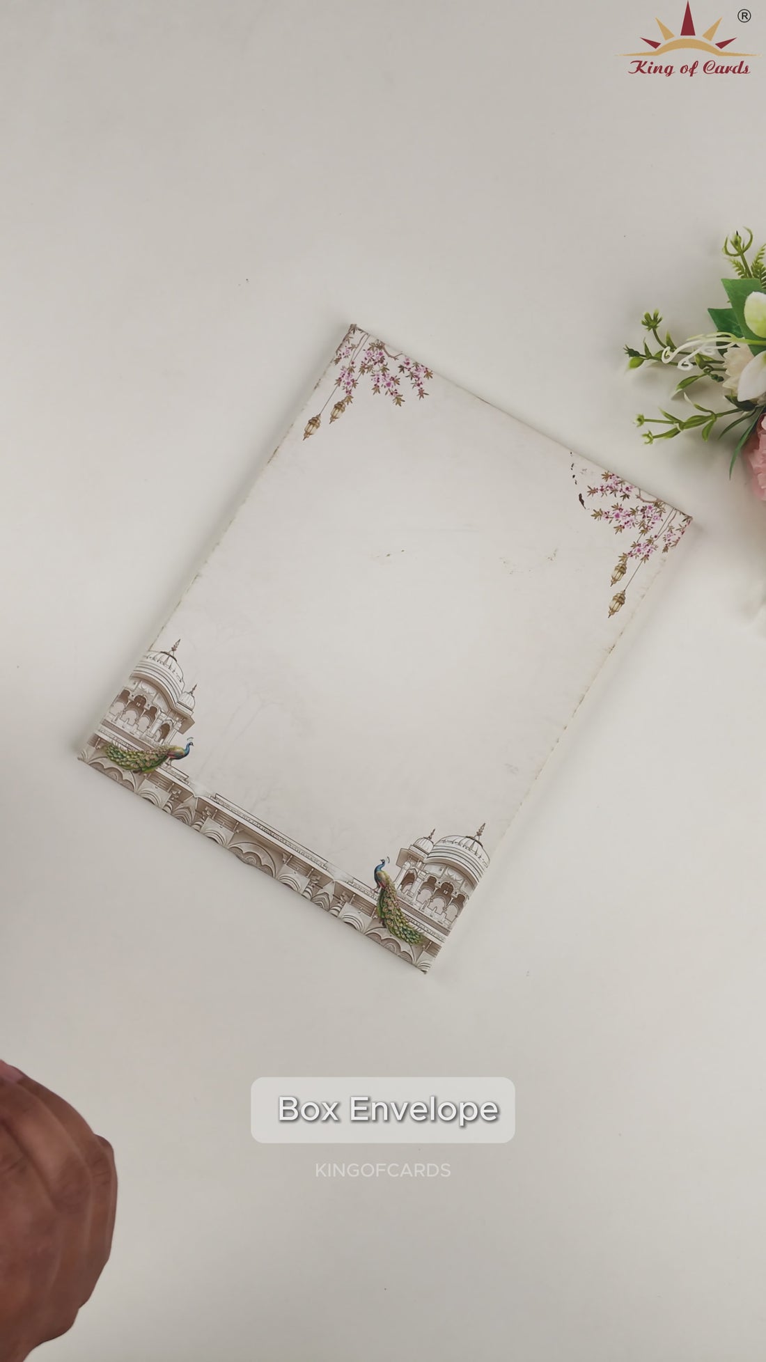 Grey Floral Palace Wedding Card - KAA05040