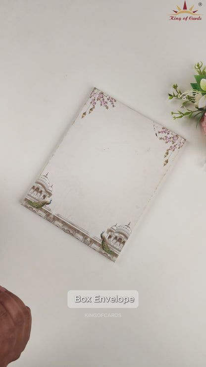 Grey Floral Palace Wedding Card - KAA05040