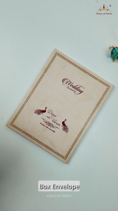 Pink Floral Padded Wedding Card-KNMO9313