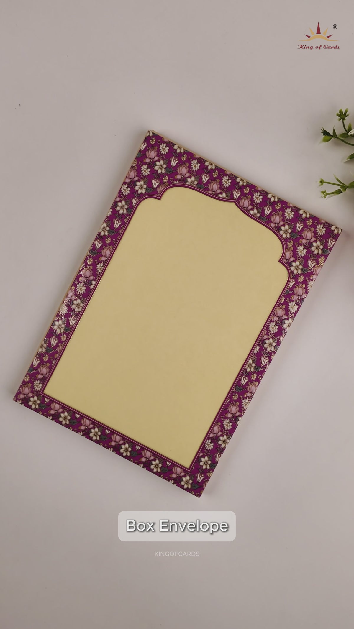 Pink Padded Lotus Floral Wedding Card - KAA06260