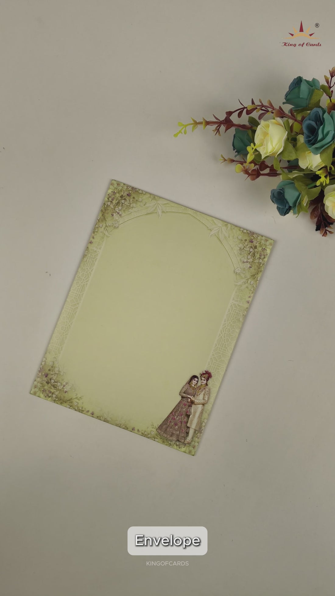 Cream Bride And Groom Wedding Card-KNKC4075