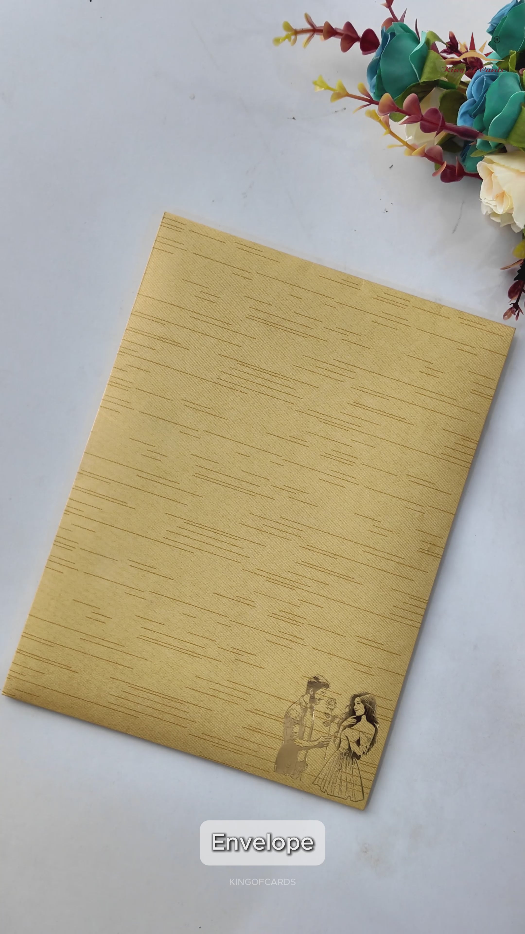 Gold Door Style Couple Wedding Card - KNM2902G