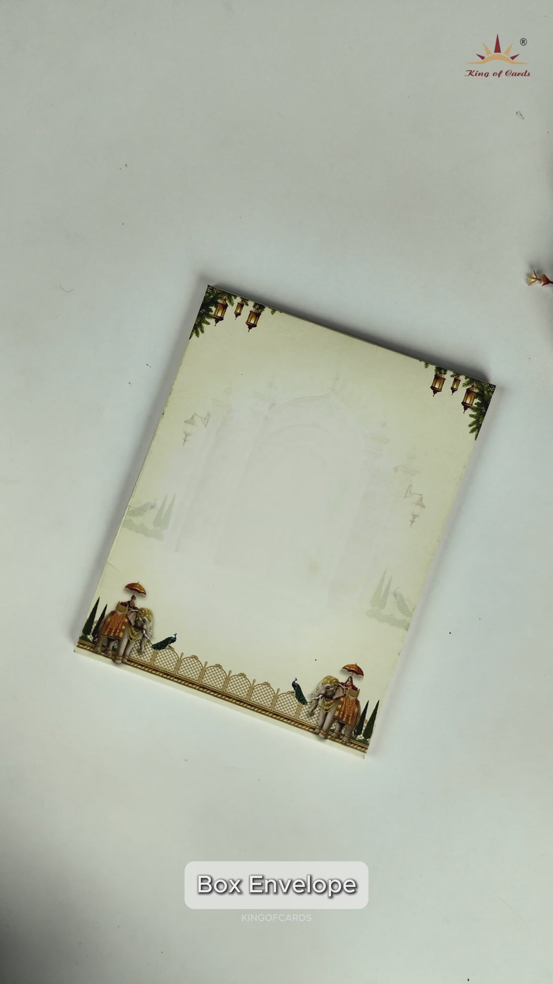 Cream Royal Palace Elephant Wedding Card - KNKN6321
