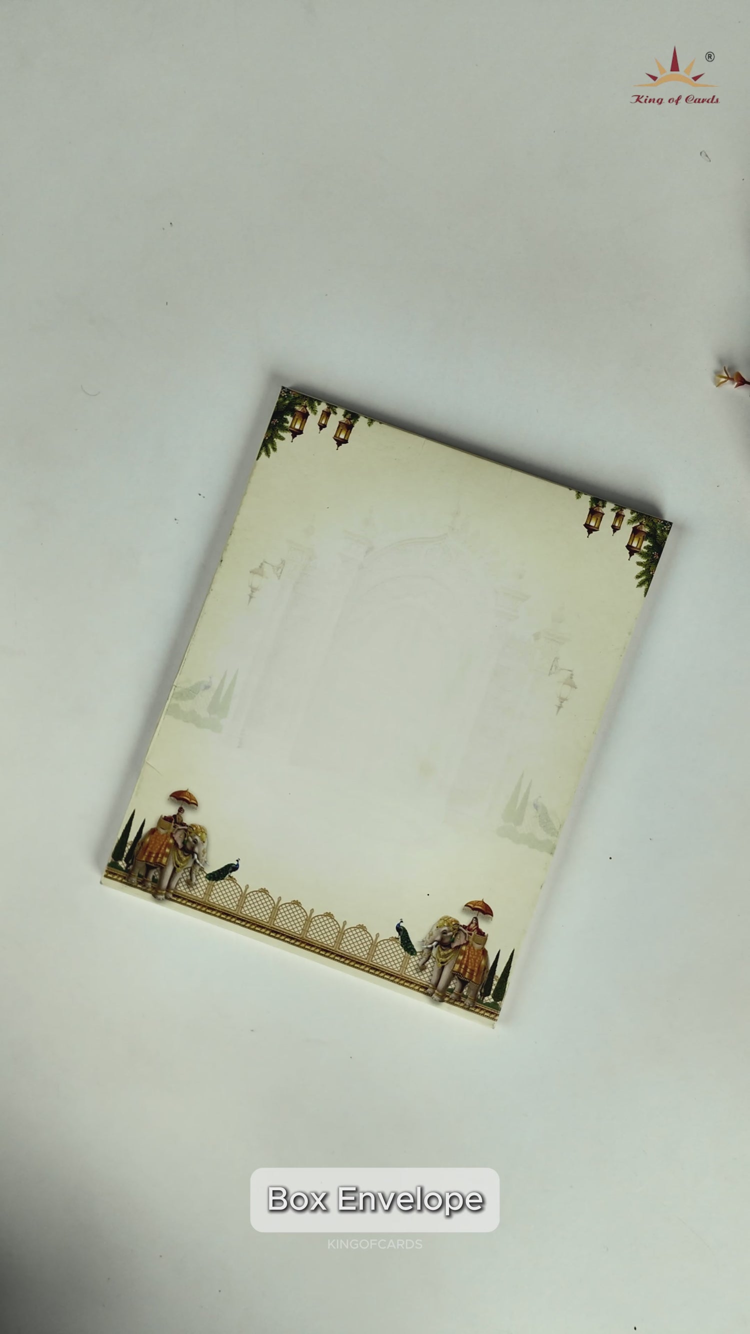 Cream Royal Palace Elephant Wedding Card - KNKN6321