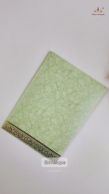 Green Floral Mandala Wedding Card - KNKR026GL