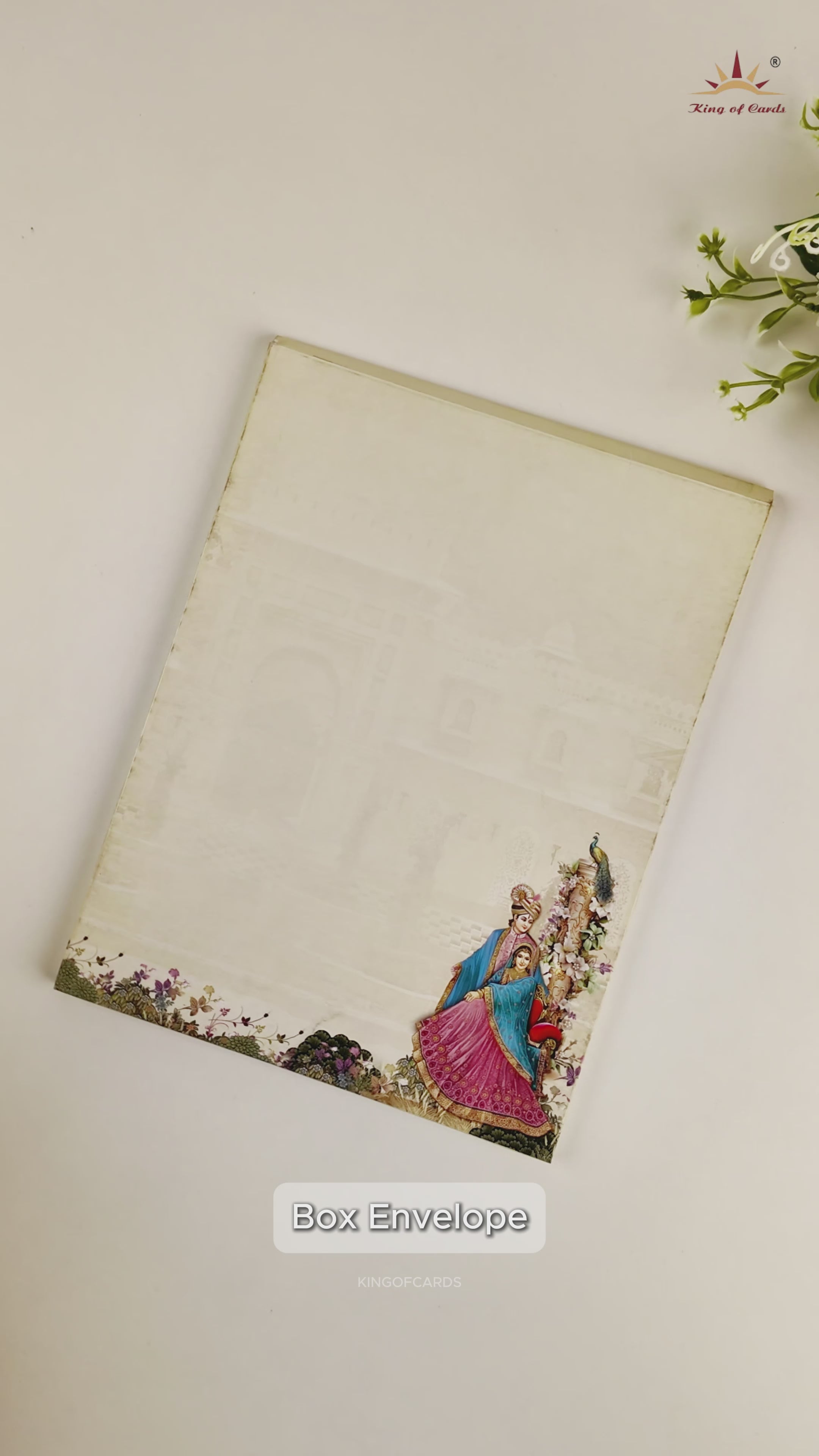 Beige Royal Bride Groom Wedding Card - KAA05150