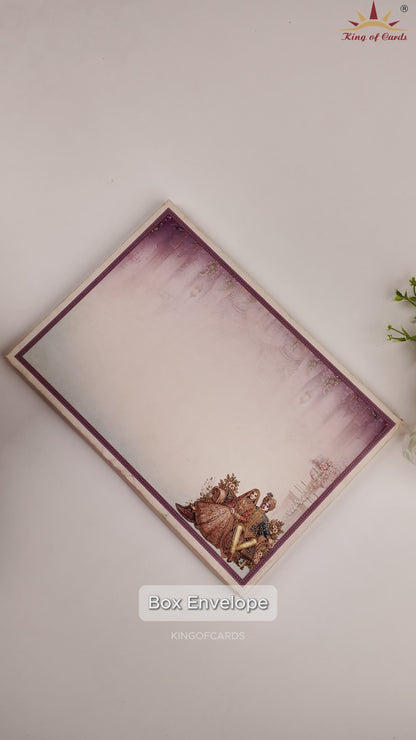 Lavender Padded Bride Groom Wedding Card - KAA05970