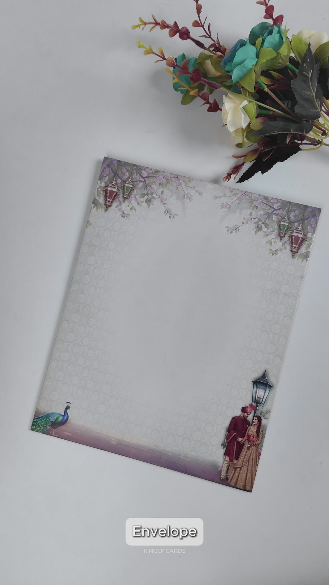 Royal Rose Arch Couple Wedding Card-KNKJ1157