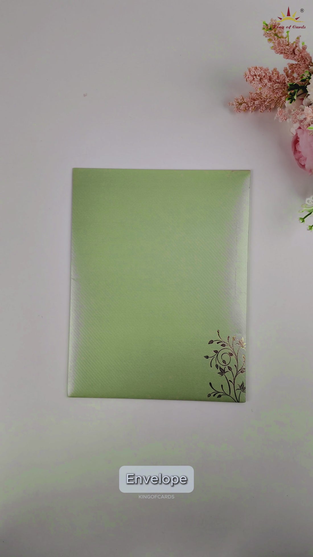 Light Olive Green Wedding Card - KNKGN5026