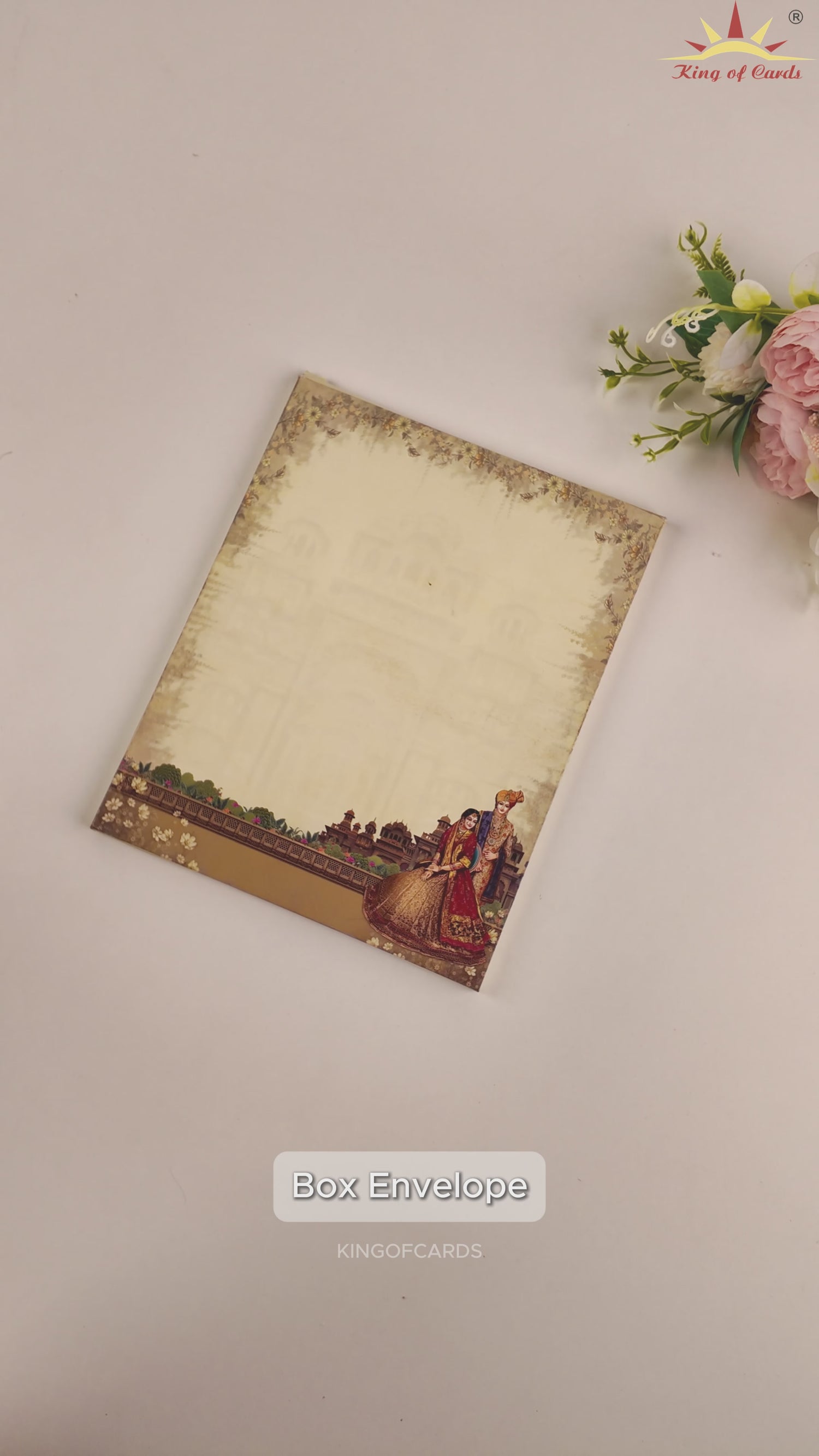 Grey Royal Padded Palace Bride Groom Wedding Card - KAA05510