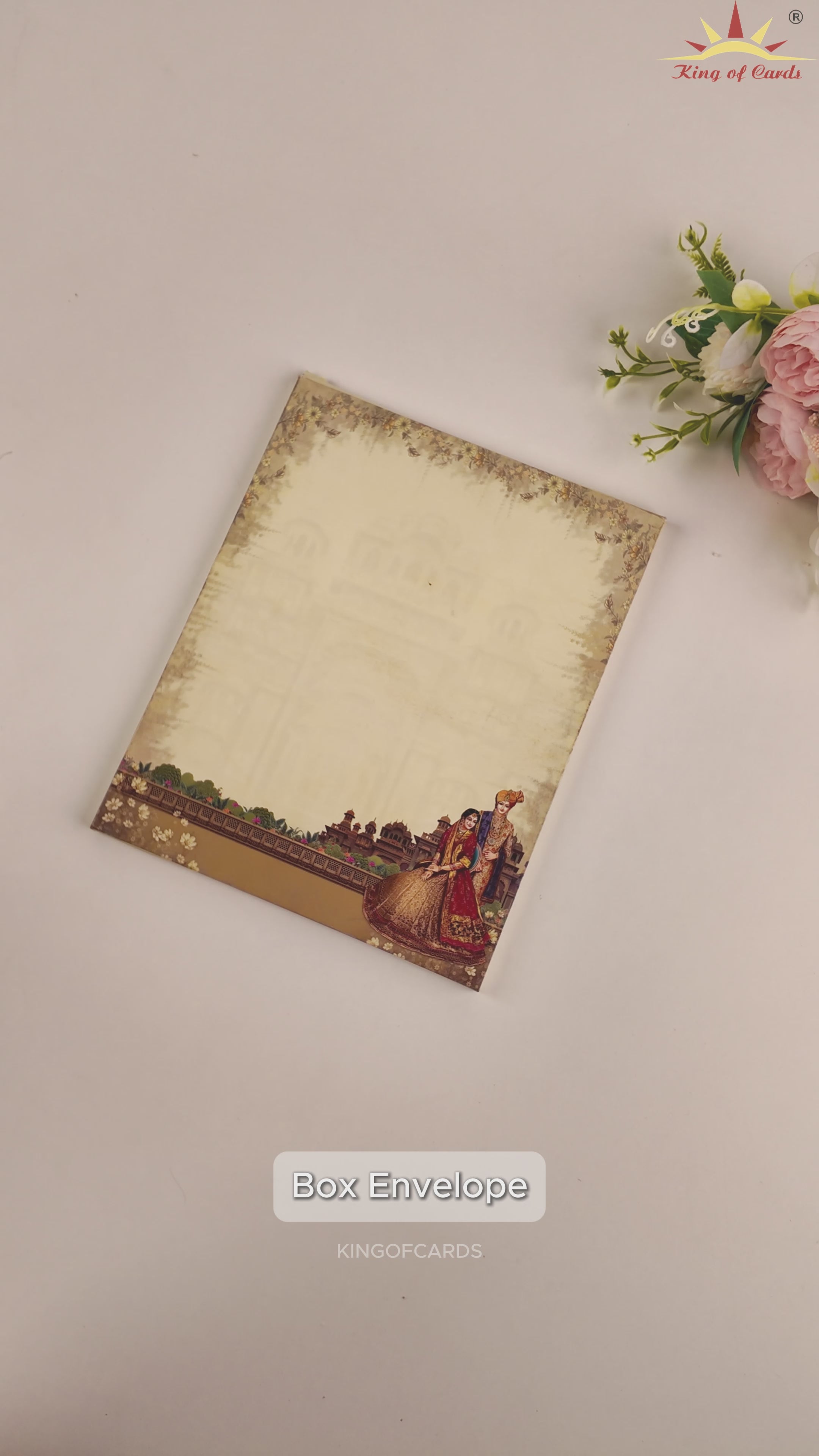 Grey Royal Padded Palace Bride Groom Wedding Card - KAA05510