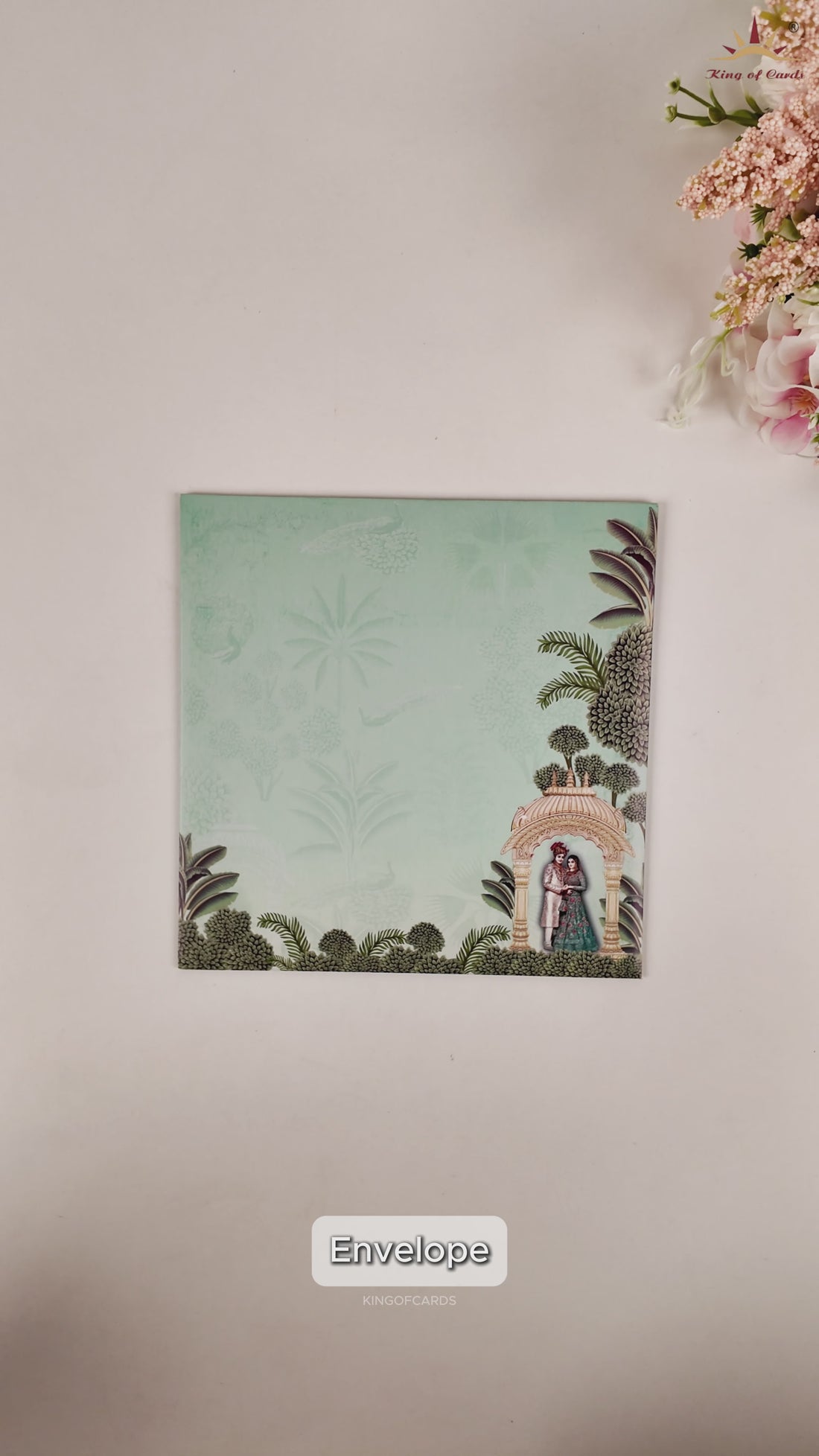 Green Royal Bride Groom Wedding Card - KNSN6705G