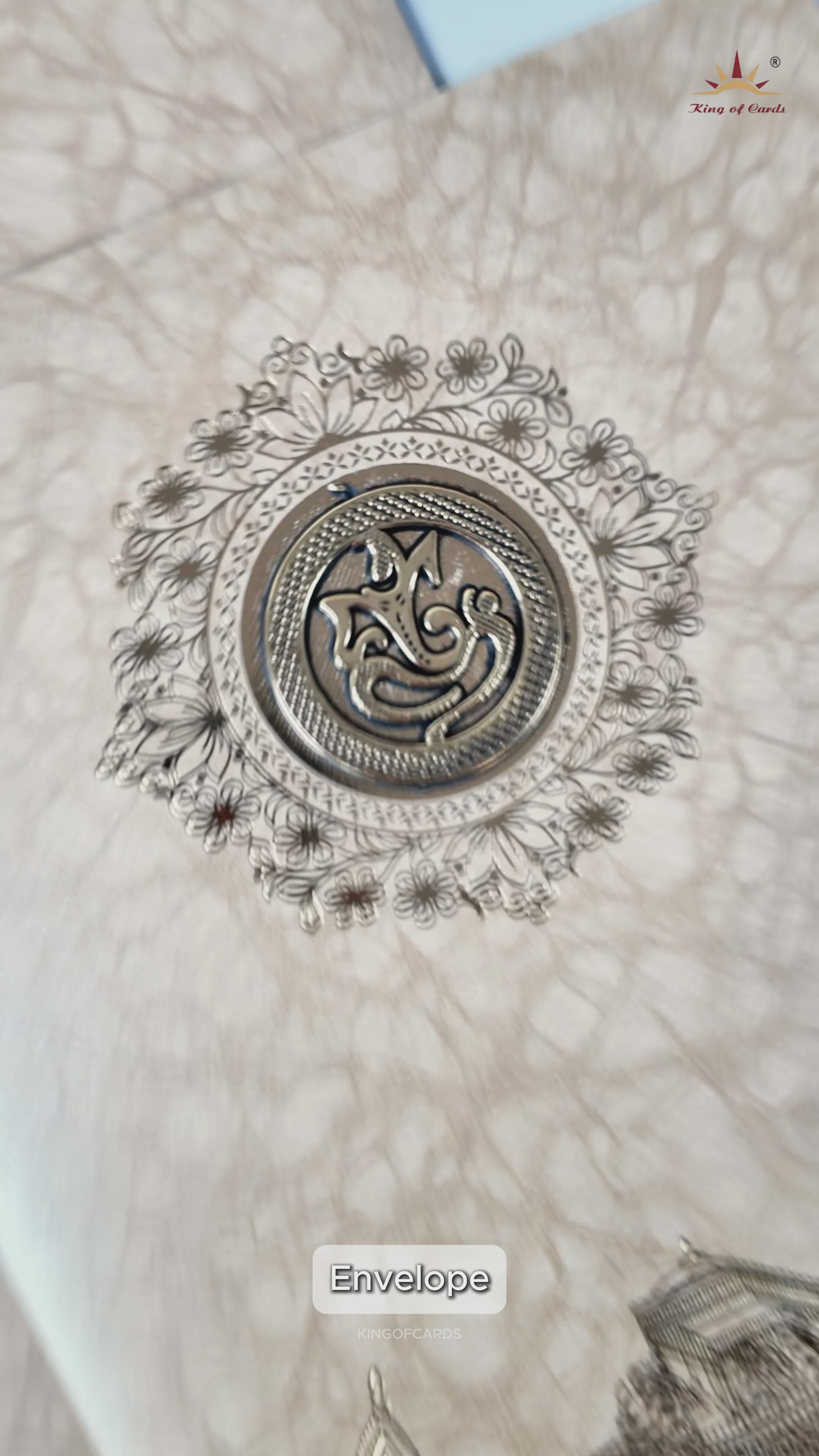 Golden Shiny Ganesha Wedding Card-KNKR039B