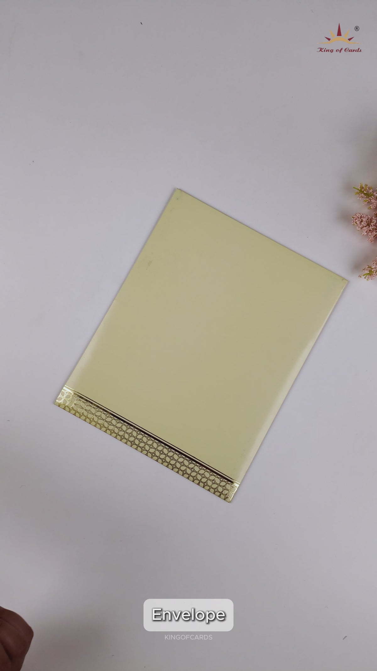 Cream Floral Ganesha Door Style Wedding Card - KNL1304C