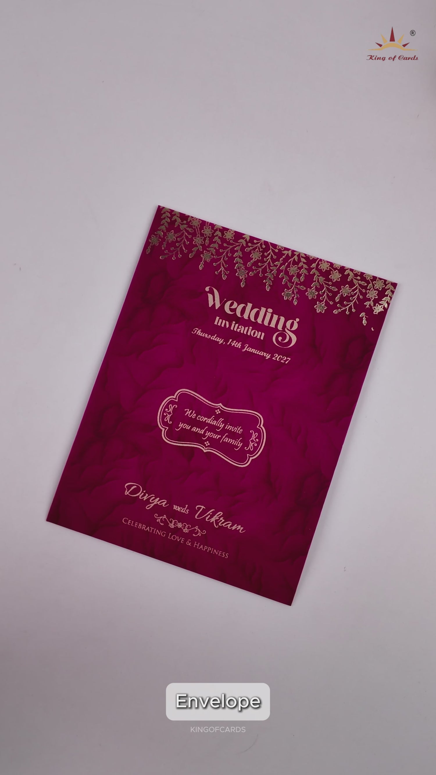 Red Gold Single Sheet Invitation Card - KNPD1485