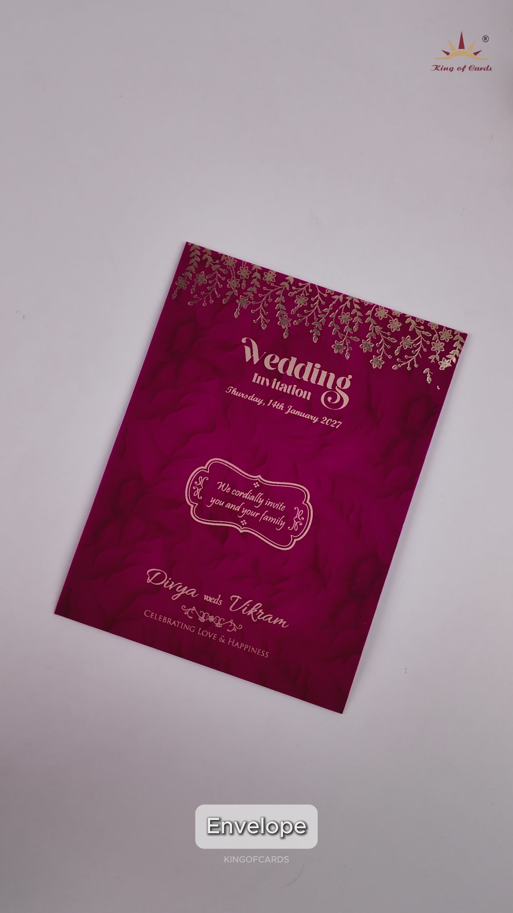 Red Gold Single Sheet Invitation Card - KNPD1485