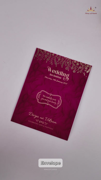 Red Gold Single Sheet Invitation Card - KNPD1485