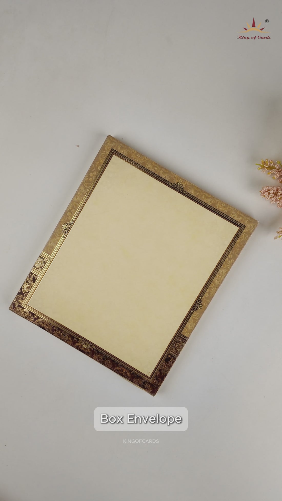 Brown Padded Elegant Floral Wedding Card - KAA05880