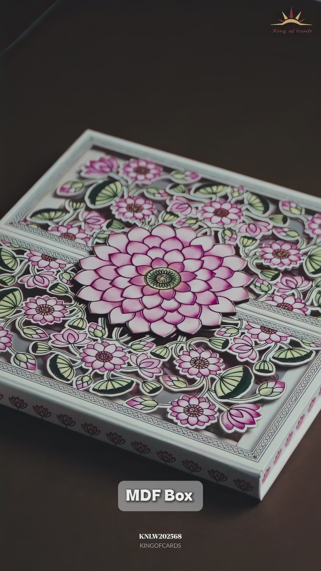 White Lotus Floral Premium Luxury Invitation - KNLW202568