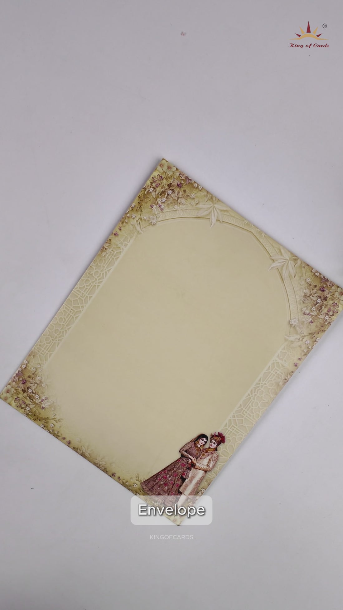 Yellow Royal Couple Wedding Card-KNKJ1127