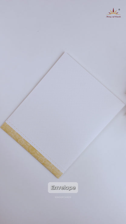 White Ganesha Balaji Padmavathi Wedding Card - KNJS2085Y