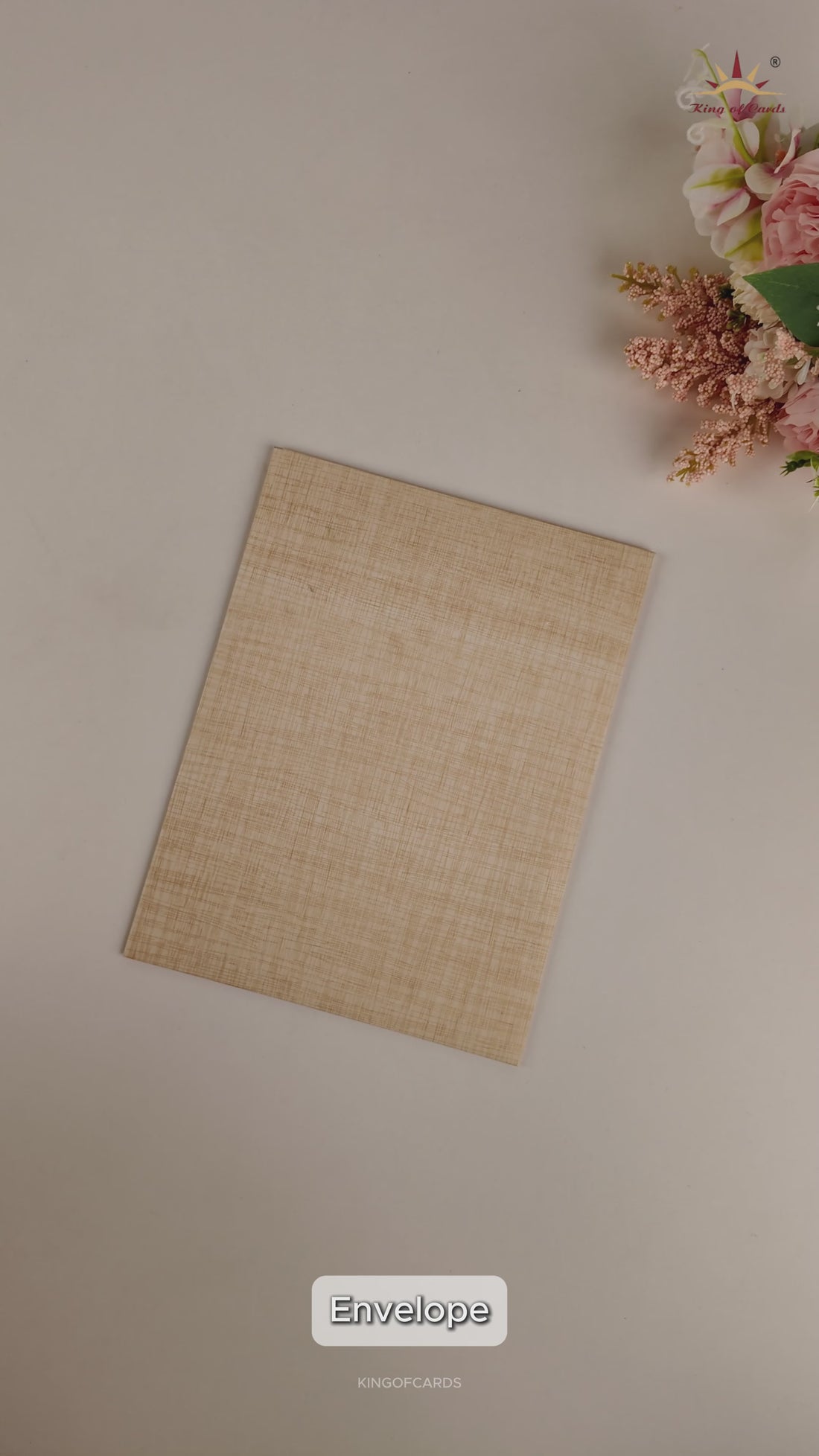 Cream Ganesha Wedding Card - KNK7077S