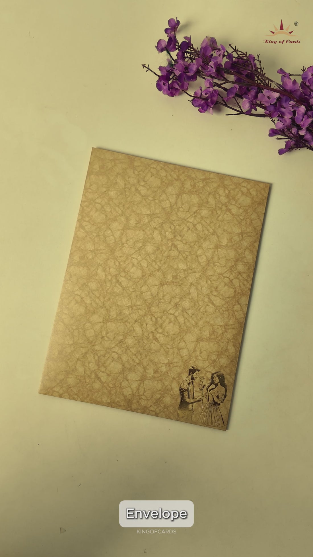 Gold Door Style Floral Wedding Card-KNM2902BR