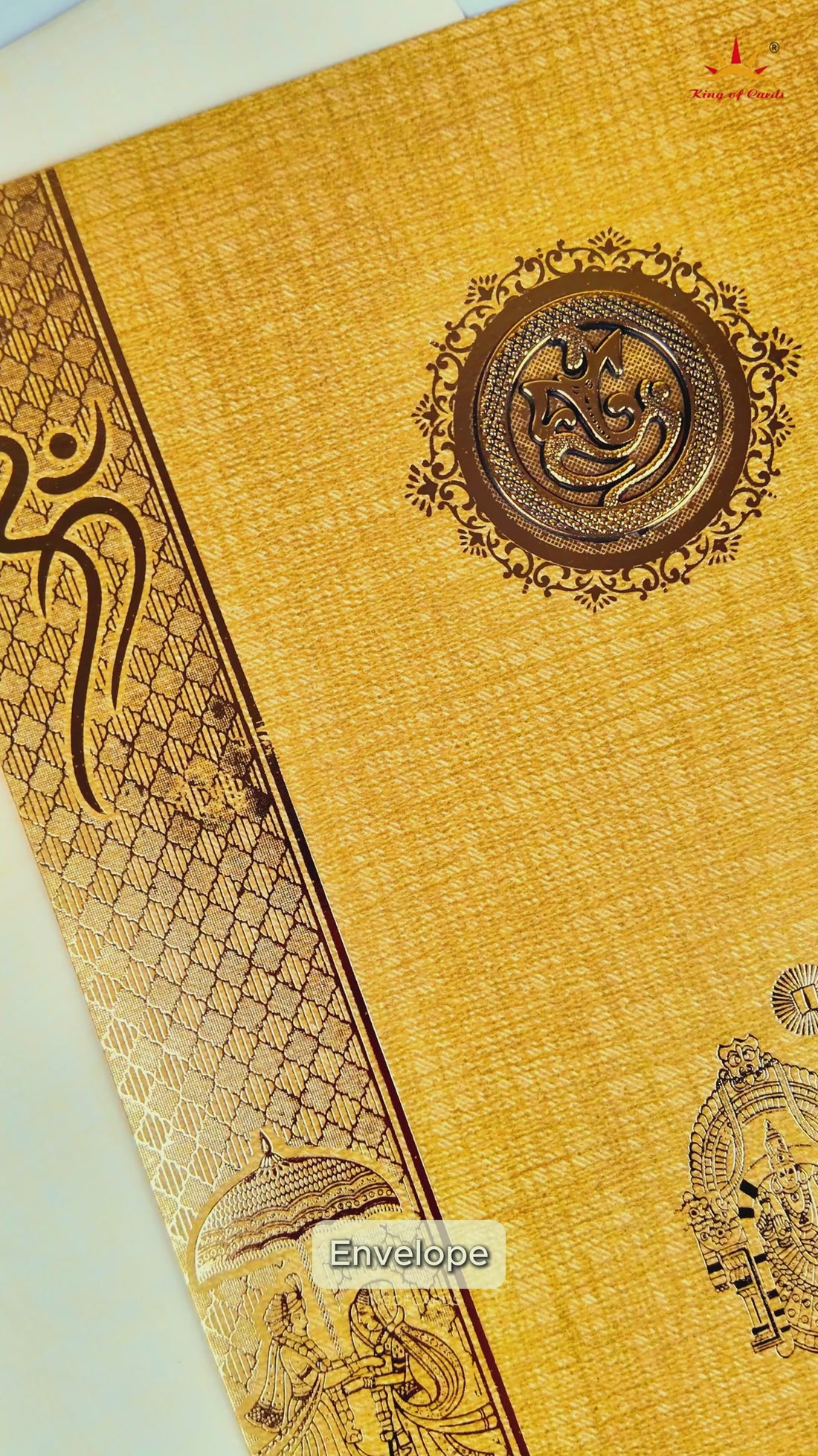 Brown Gold Bride Groom Wedding Card - KNCP817N