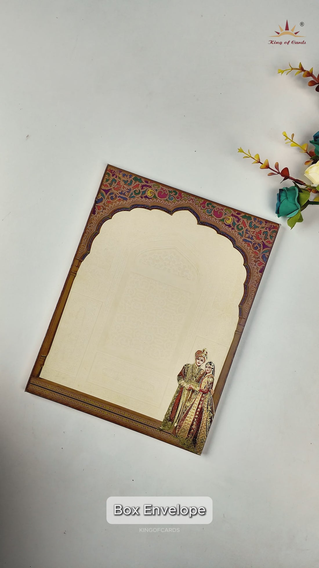 Cream Floral Bride Groom Wedding Card-KAK01040