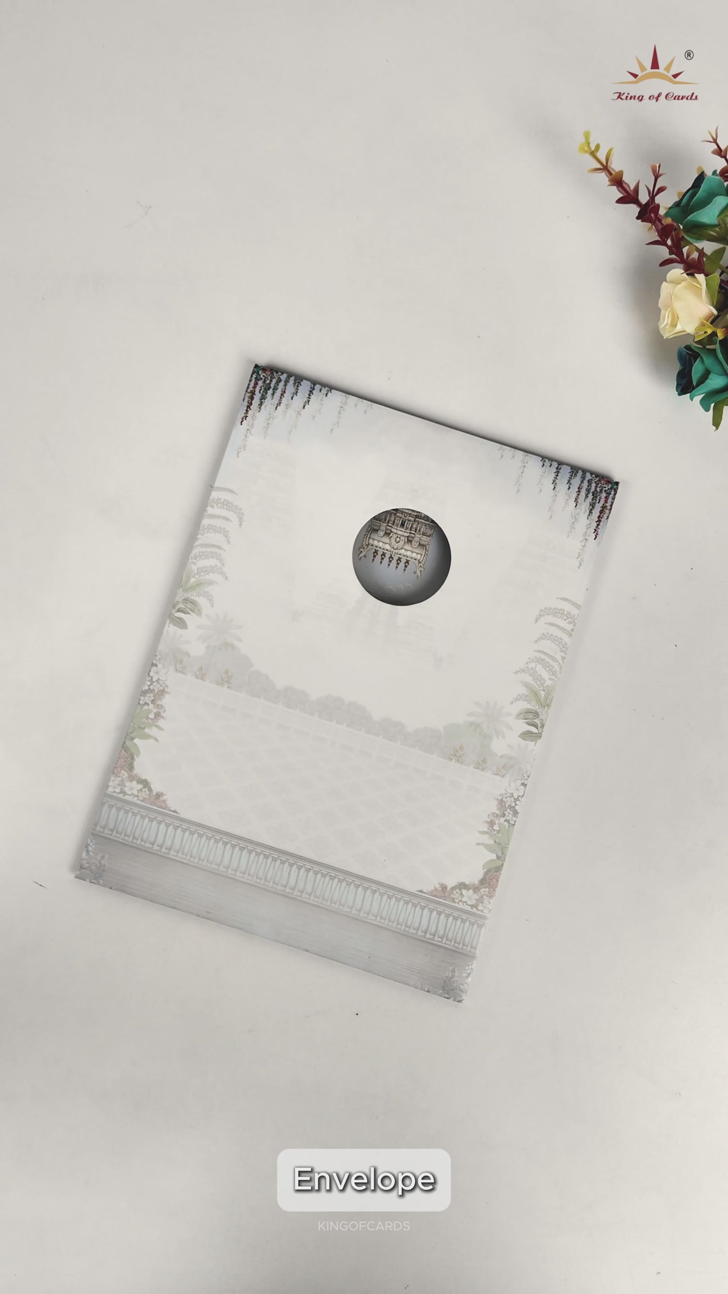 Grey Lord Balaji Padmavathi Wedding Card - KNAR2406