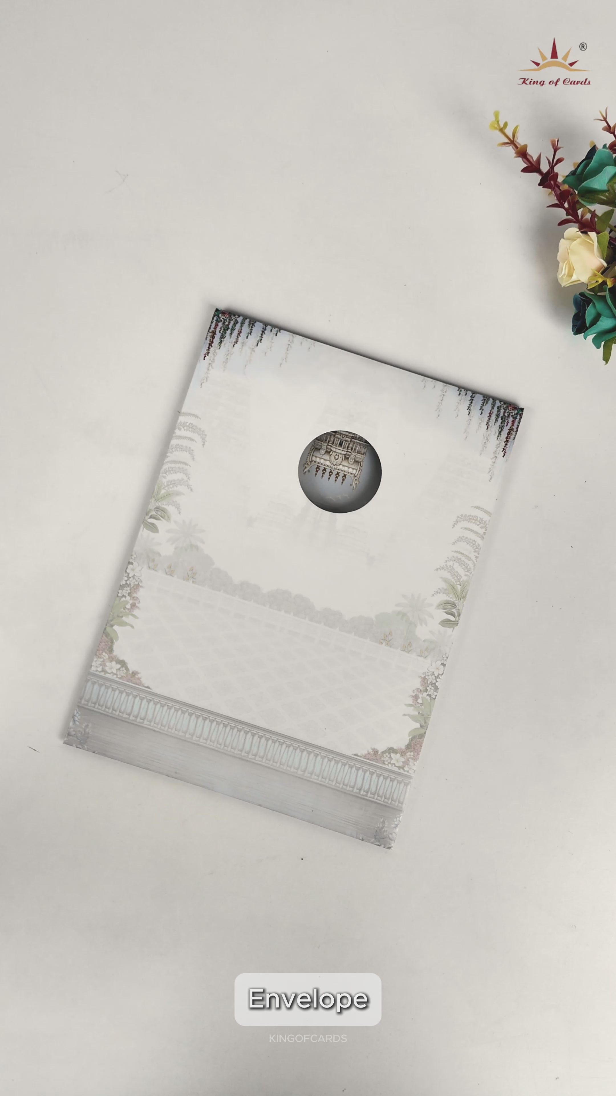 Grey Lord Balaji Padmavathi Wedding Card - KNAR2406