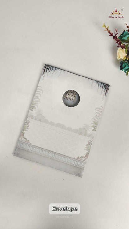 Grey Lord Balaji Padmavathi Wedding Card - KNAR2406