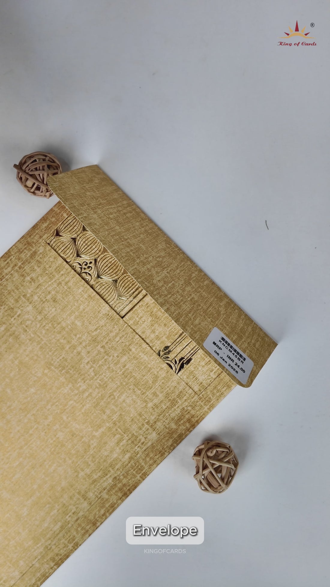 Gold Ganesha Couple Gatefold Wedding Card-KNCM45BR