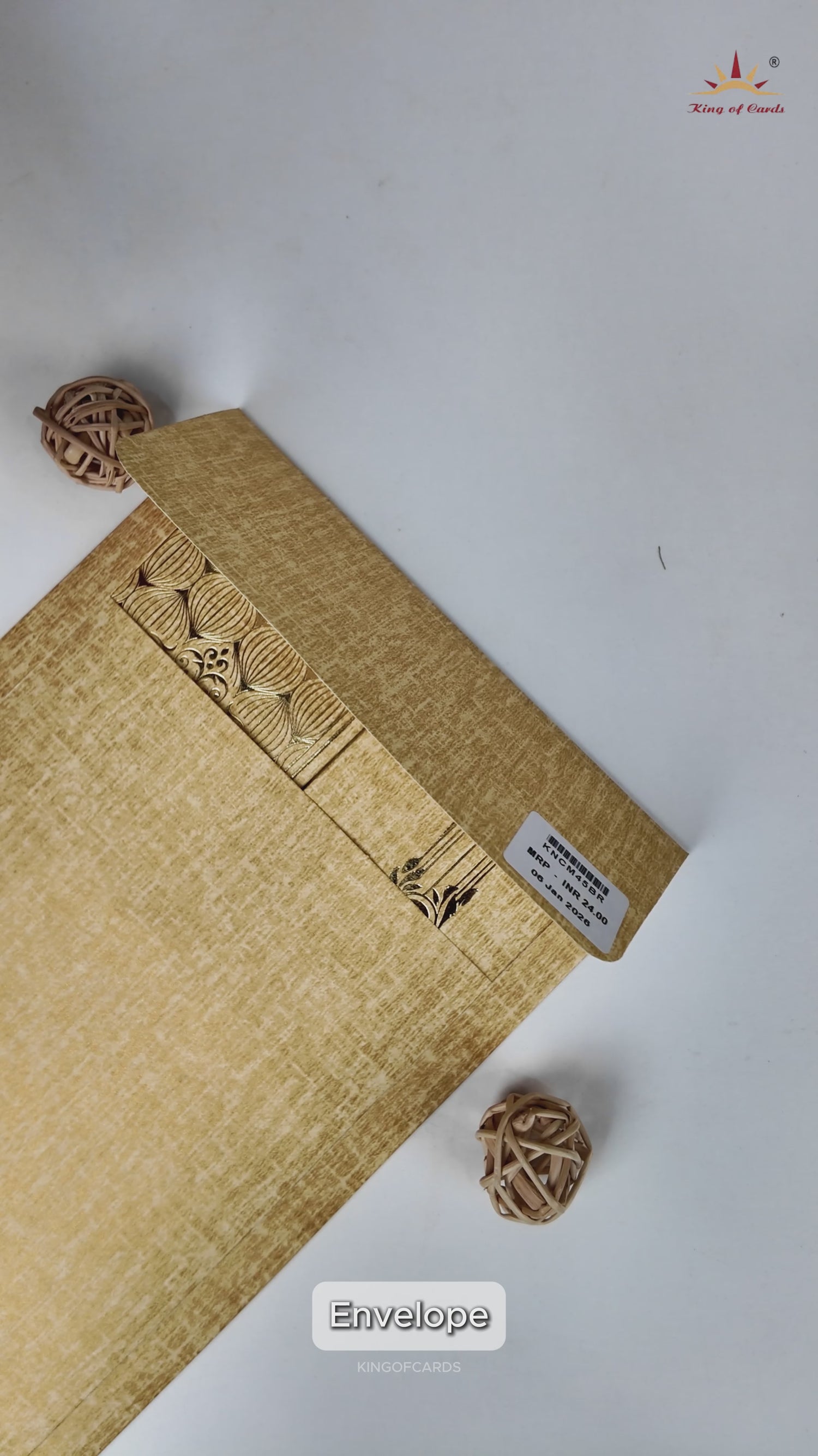 Gold Ganesha Couple Gatefold Wedding Card-KNCM45BR