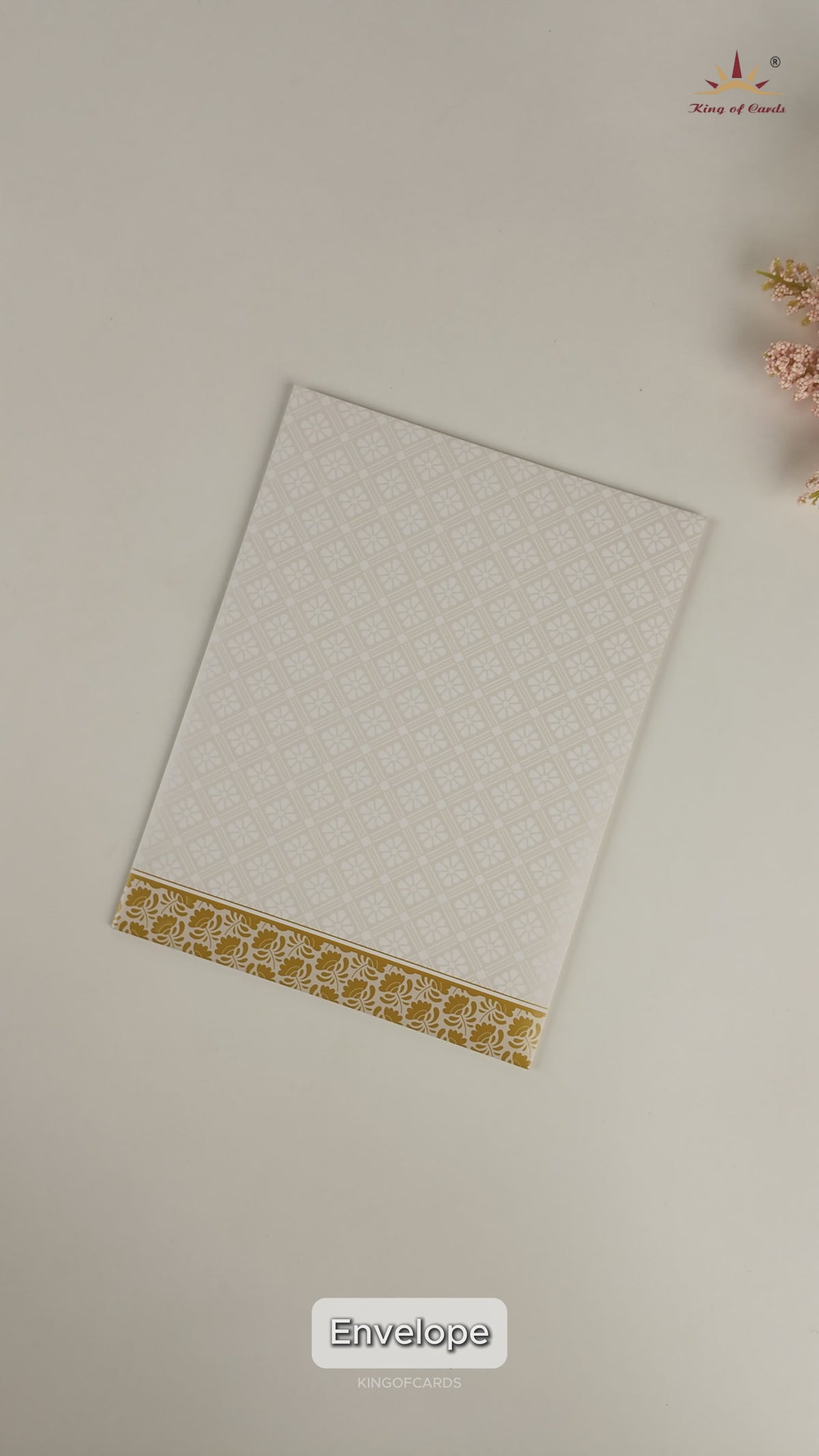 White Ganesha Nameplate Wedding Invitation-KNK7078W
