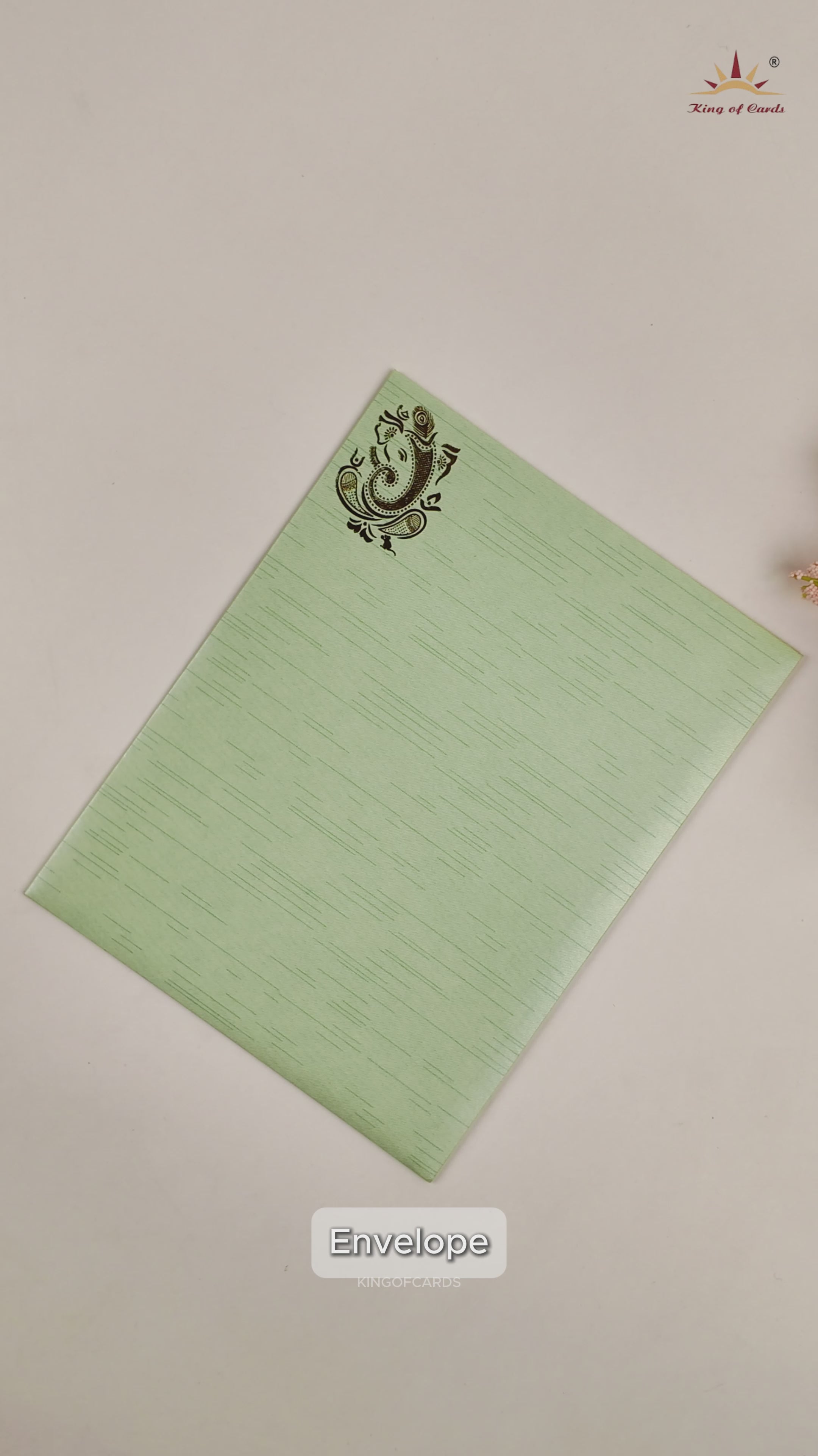 Pastel Green Ganesha Wedding Card - KNKR5025N